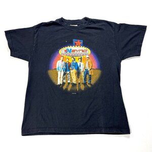 Vintage N'Sync Popodyssey T Shirt Faded Black Sz M (Tag L) 2001 Tour Concert Ban